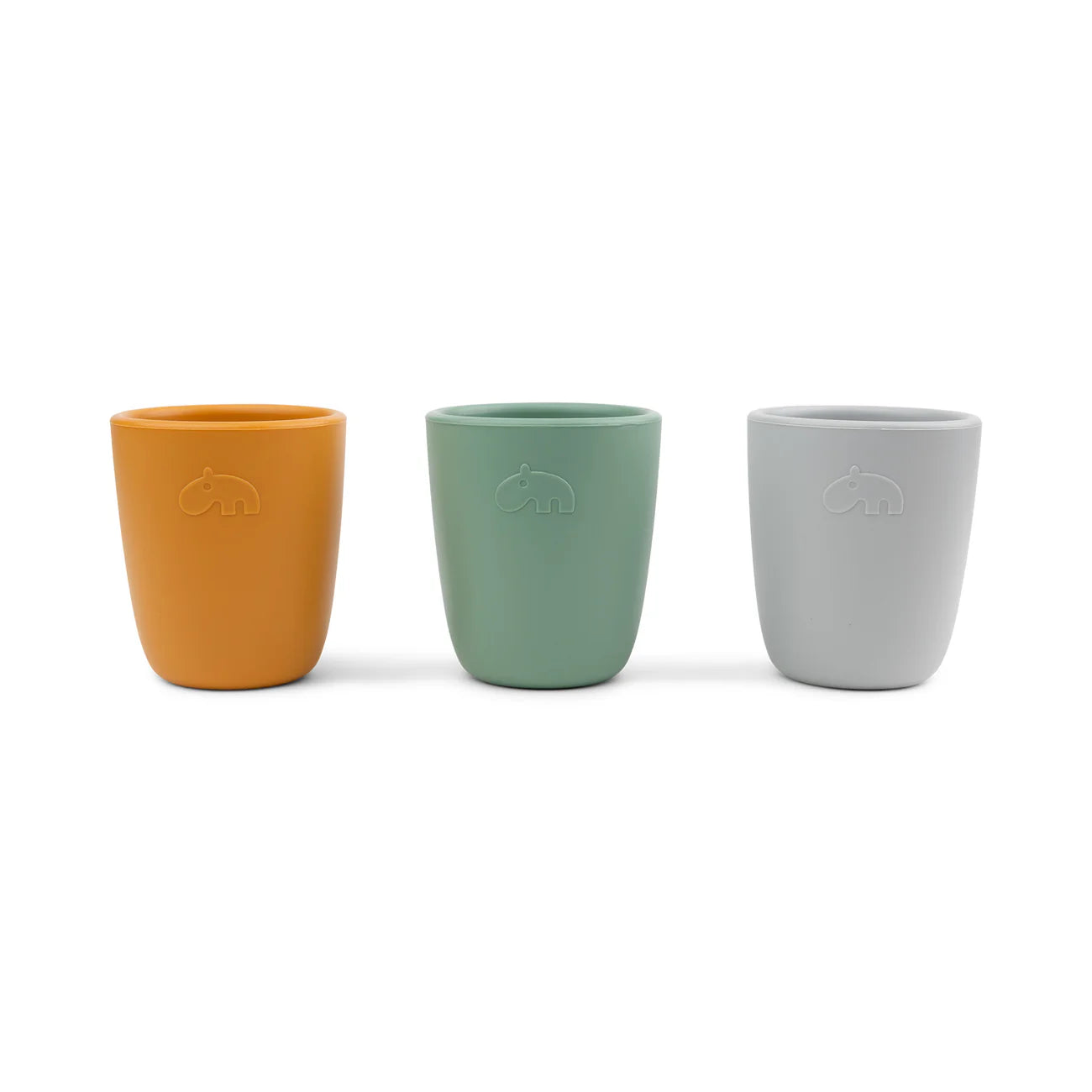 Done by Deer - Silicone mini mug 3-pack Green/Mustard/Grey