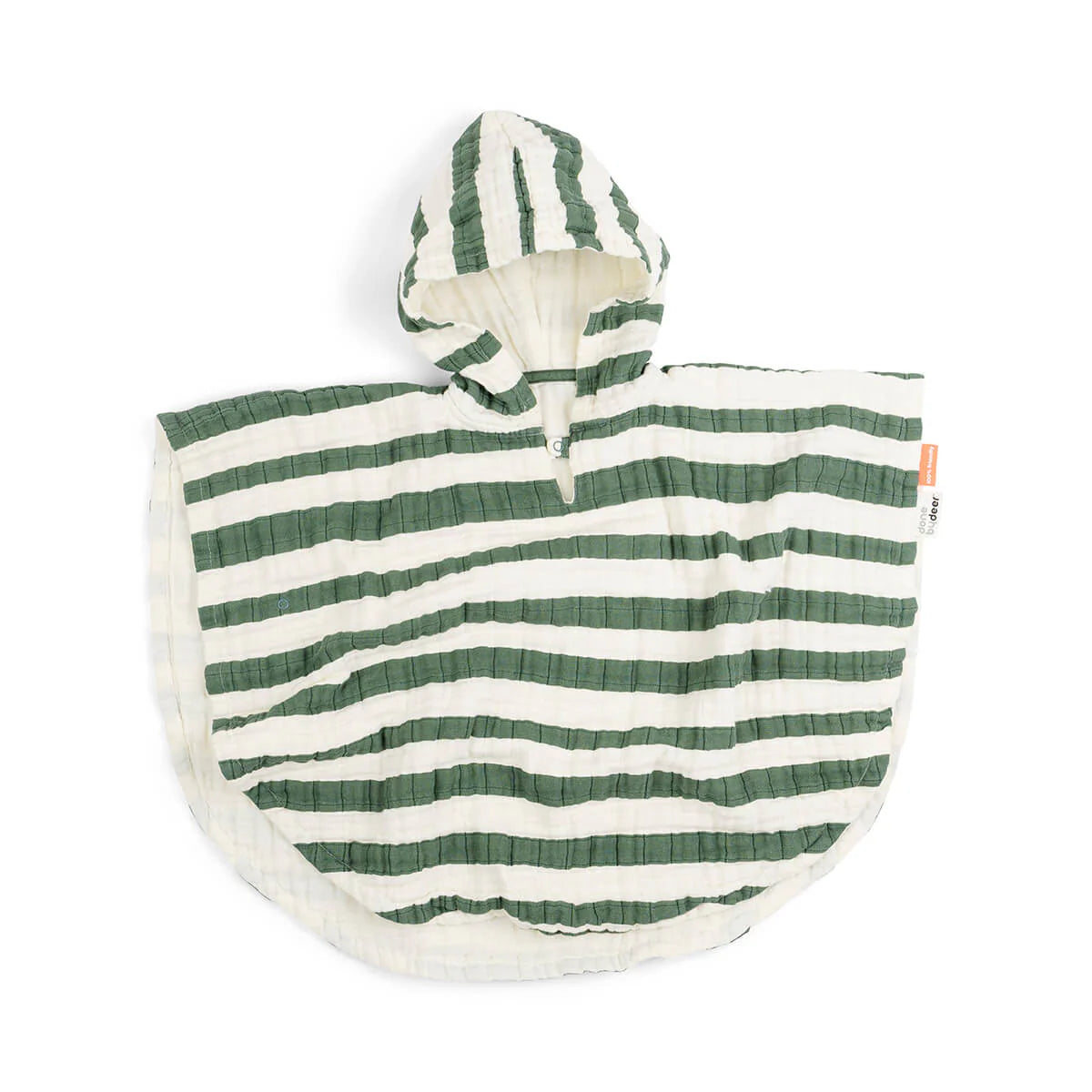 Done by Deer - Bath poncho GOTS Stripes Green