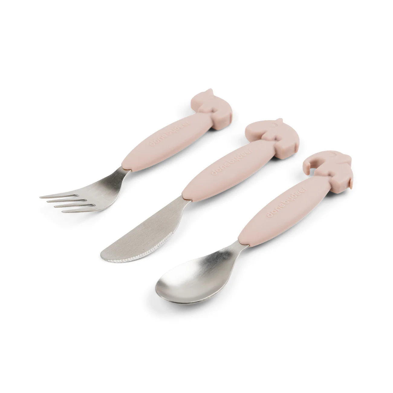 Done by Deer - Easy-grip cutlery set Deer friends Powder