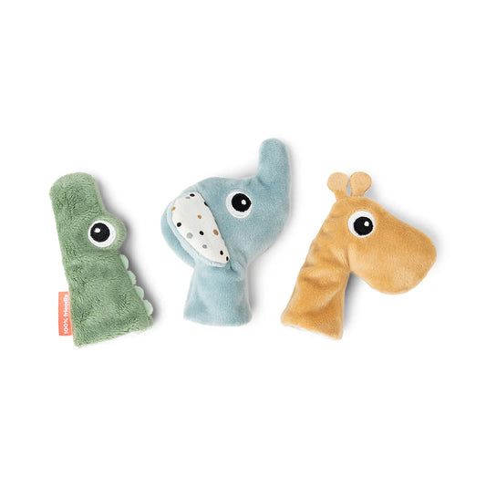 Done by Deer - Finger puppet set 3 pcs Deer friends Colour mix