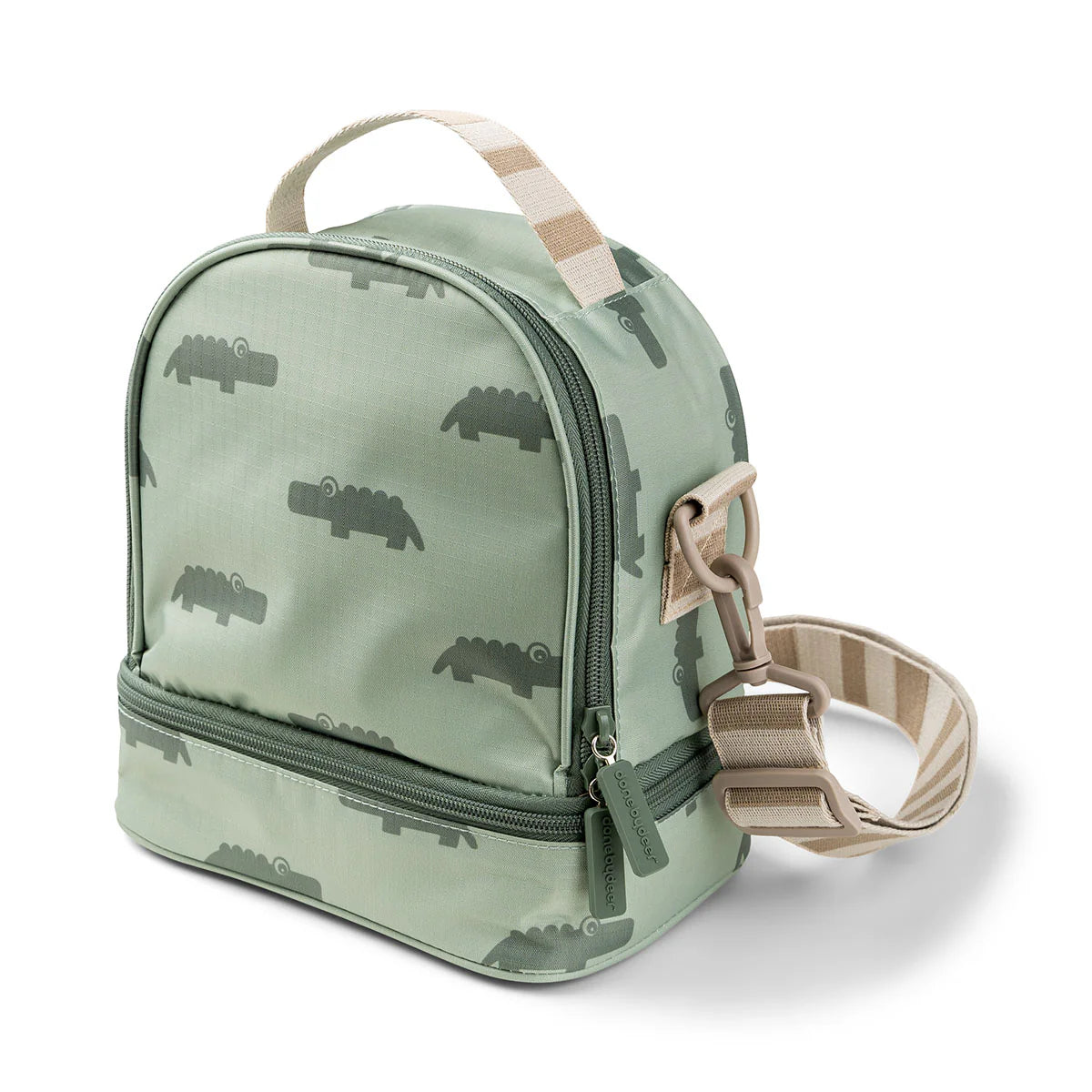 Done by Deer - Kids insulated lunch bag Croco Green