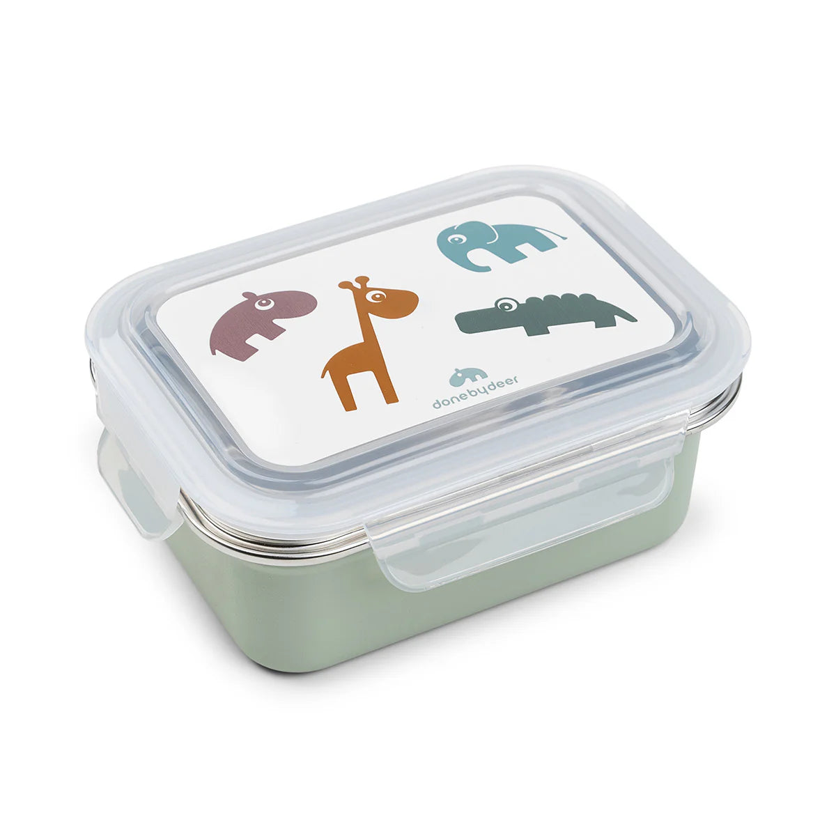 Done by Deer - Metal lunch box Deer friends Green