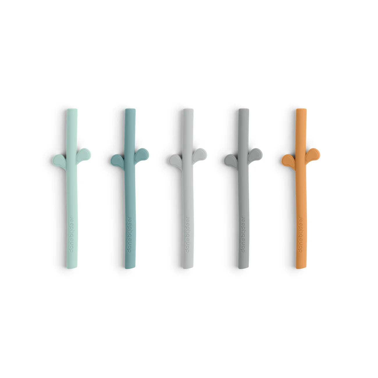 Done by Deer - Peekaboo silicone straw 5-pack Blue mix