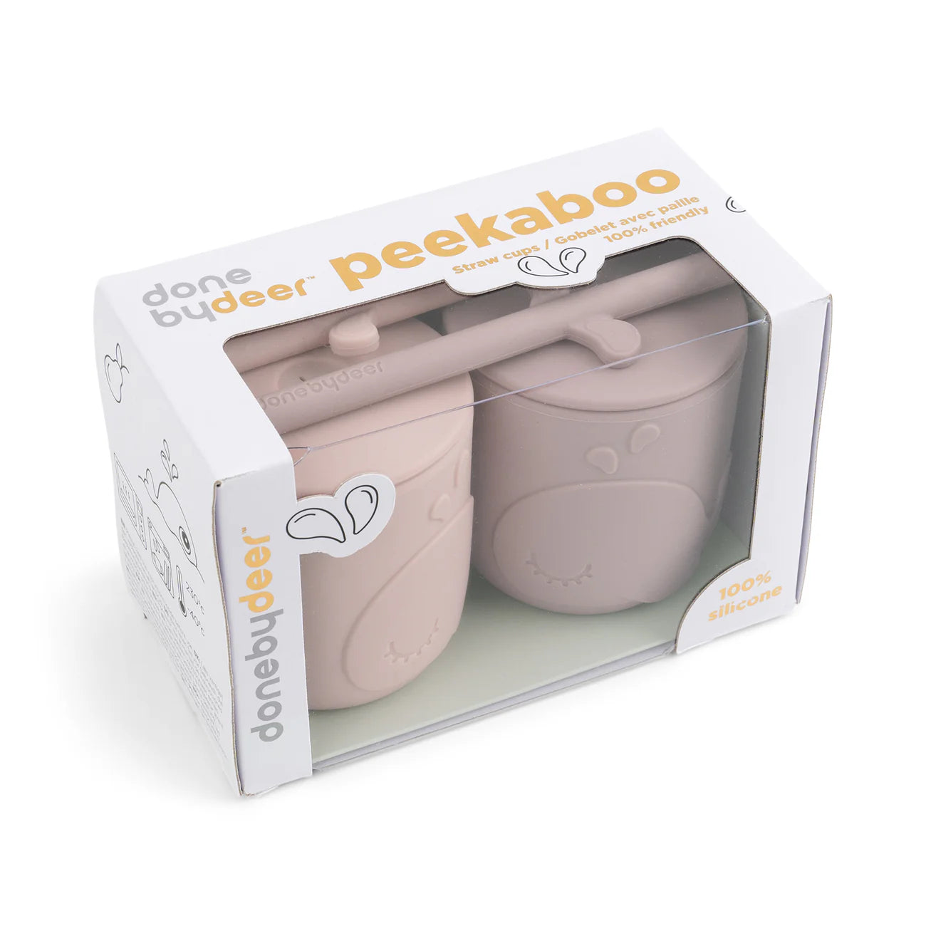 Done by Deer - Peekaboo straw cup 2-pack Wally Powder