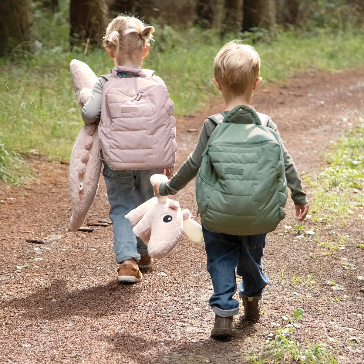 Done by Deer - Quilted kids backpack Croco Green