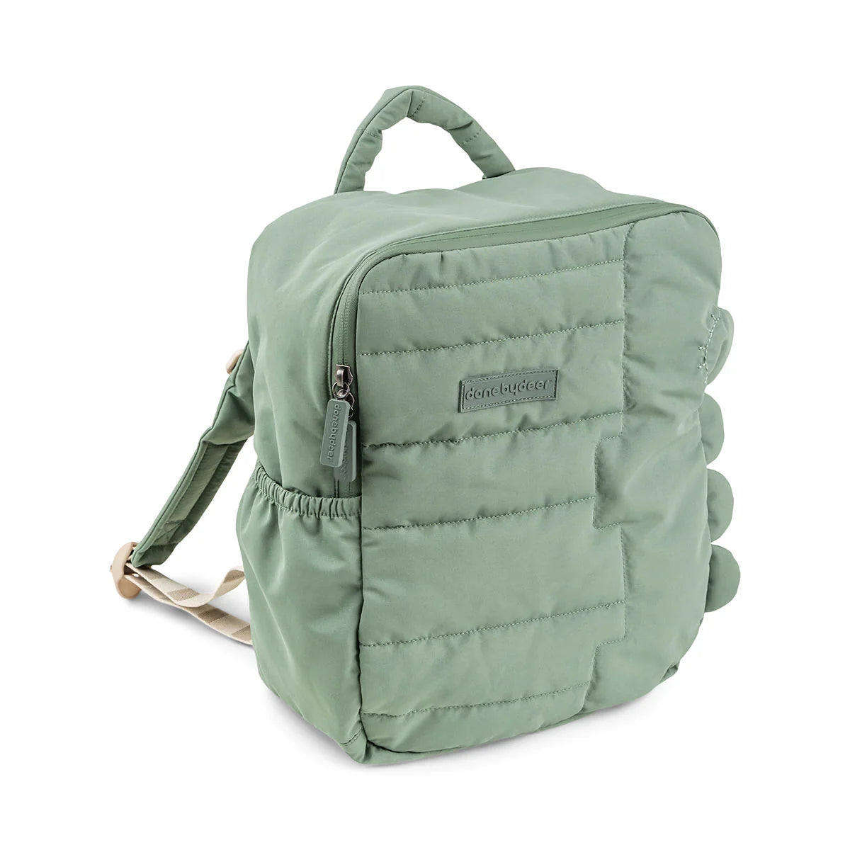 Done by Deer - Quilted kids backpack Croco Green