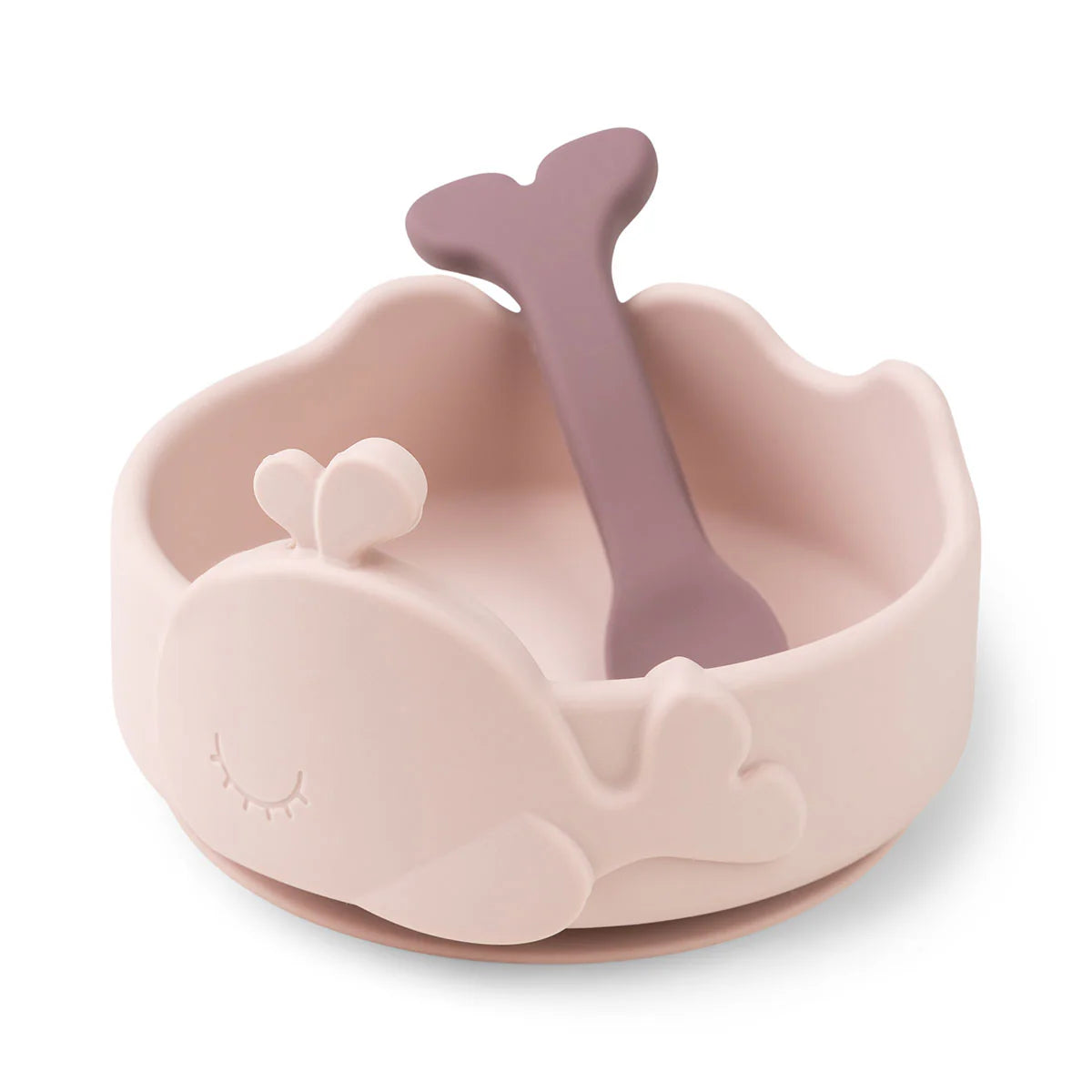 Done by Deer - Silicone Stick&Stay bowl & baby spoon Wally Powder