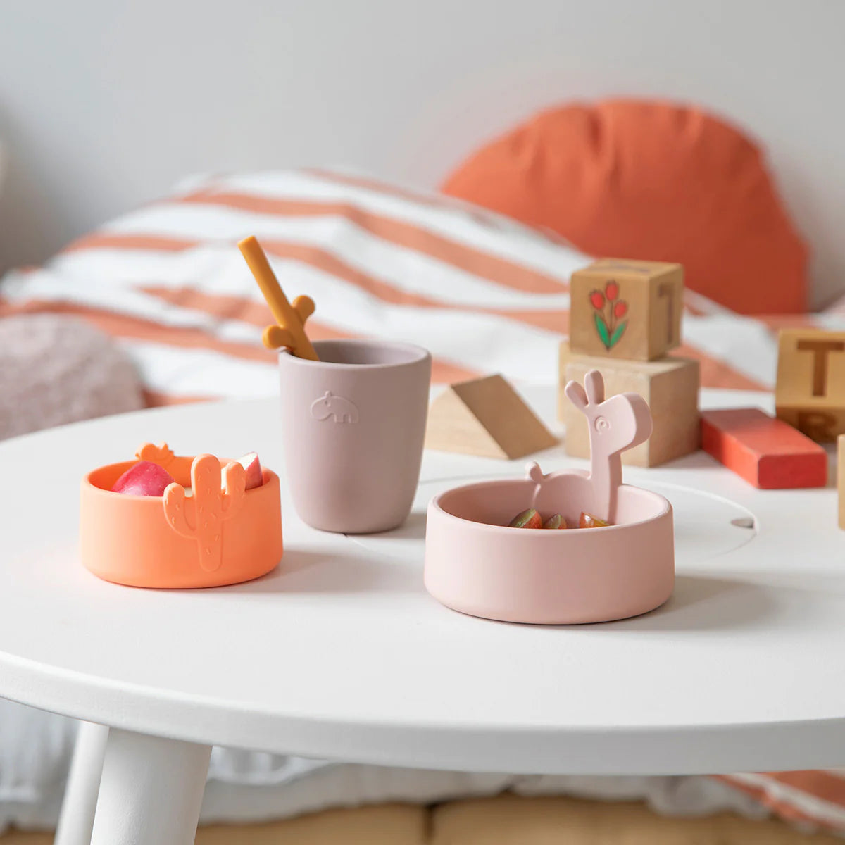 Done by Deer - Silicone bowl set 2 pcs Lalee Powder/Coral