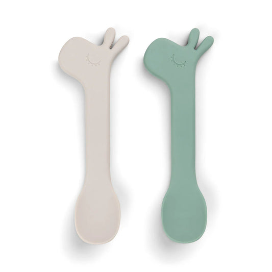 Done by Deer - Silicone spoon 2-pack Lalee Green