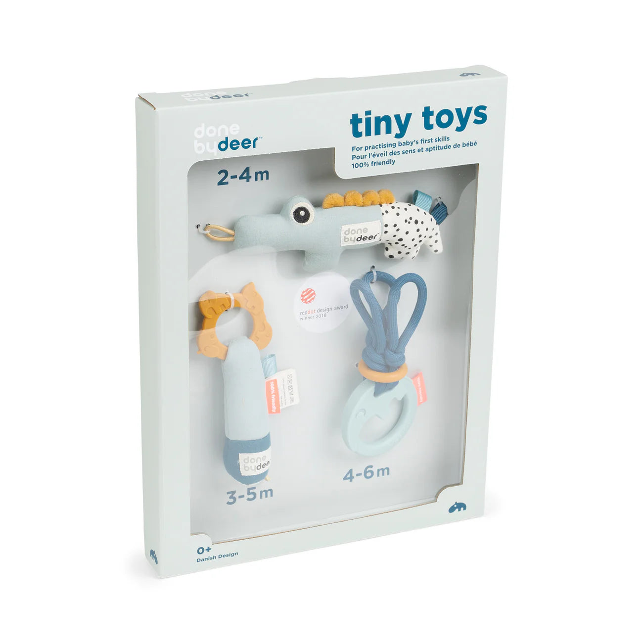 Done by Deer - Tiny activity toys gift set Deer friends Blue