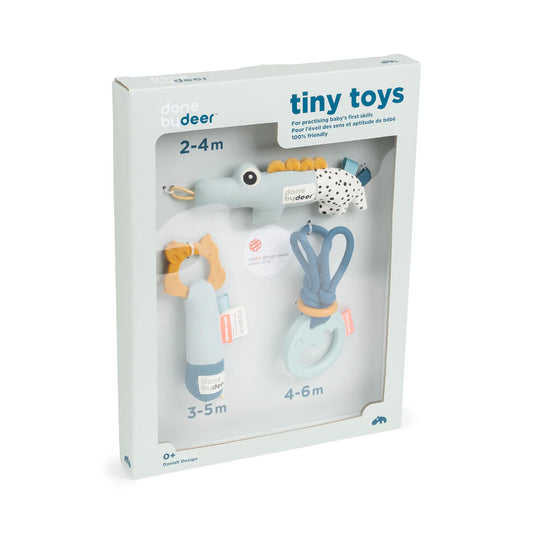 Done by Deer - Tiny activity toys gift set Deer friends Blue