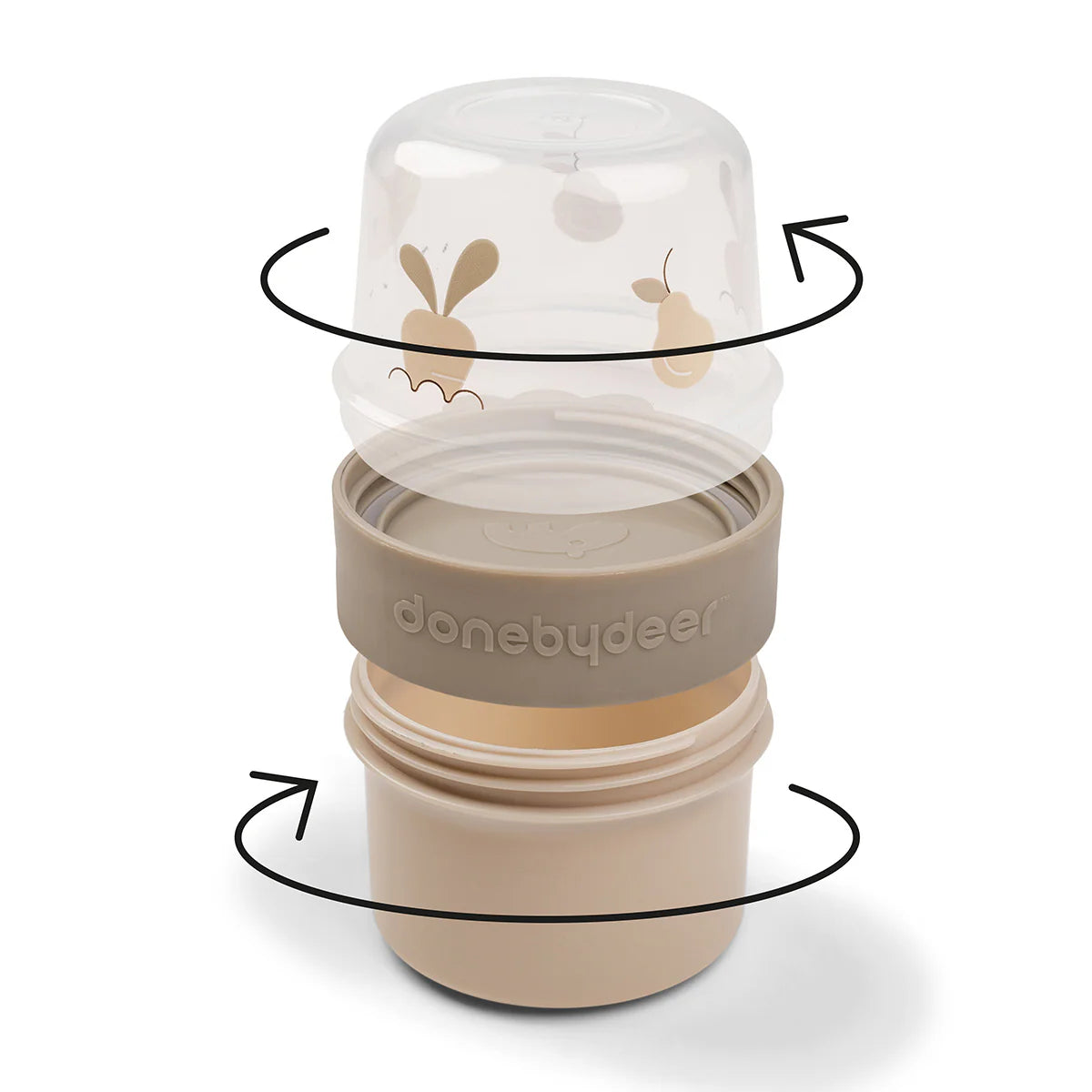 Done by Deer - To go 2-way snack container S Birdee Sand